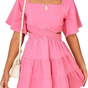 Velvet Pink Midi Dress